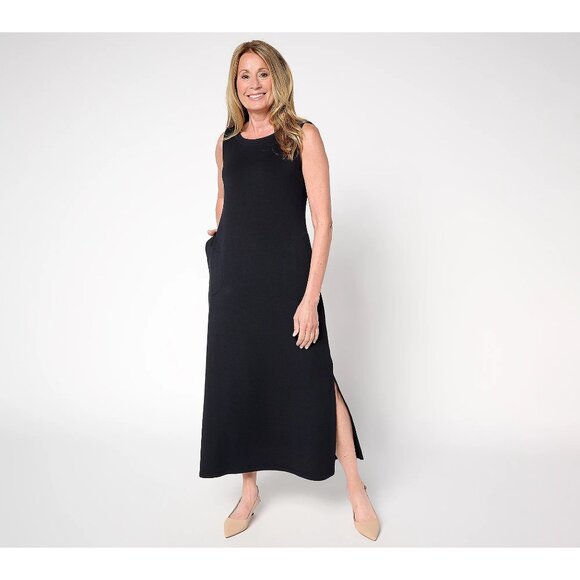 Belle by Kim Gravel Dresses & Skirts - Belle by Kim Gravel Regular ScubaLuxe Bateu Neck Maxi Dress BLACK LARGE